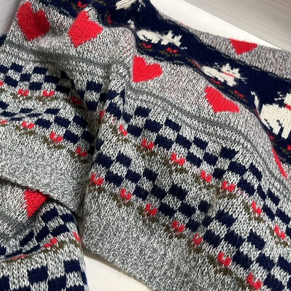 Vintage 80s Cat Sweater Venezia originals Cozy knit Oversize Relaxed Heart XL - Picture 13 of 16